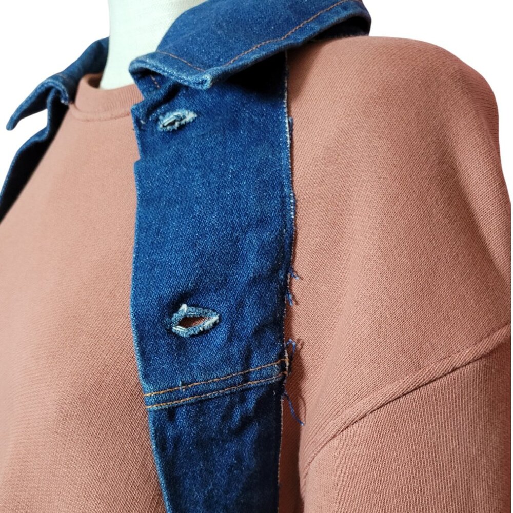 Sessun Jerez Color Block Sweatshirt With Denim Co… - image 3